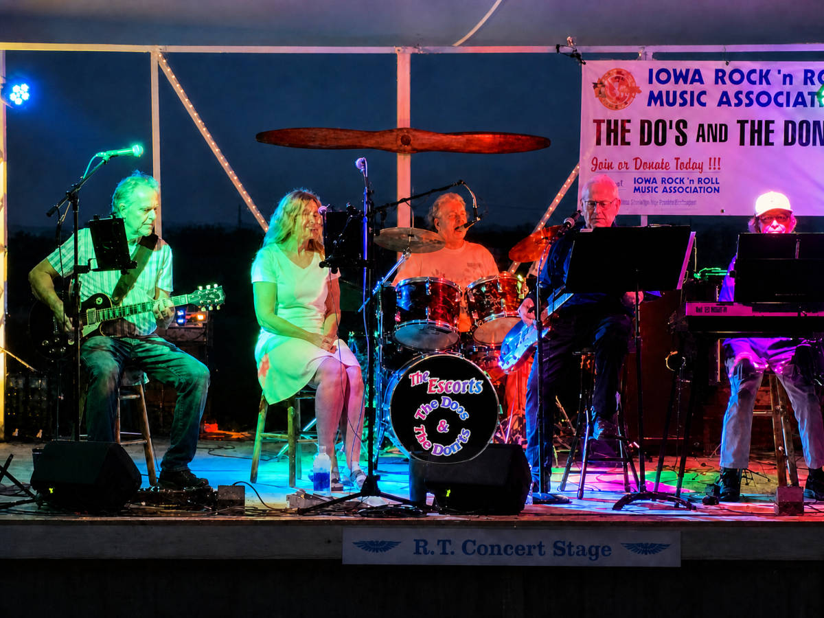 The Do's & Don'ts performing under colorful stage lights at Green Castle Aero Club, June 2025